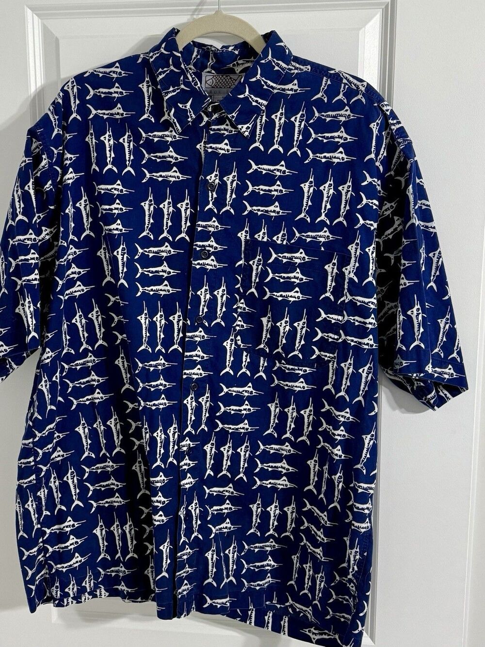 Back East Men’s SS Button Up | XL | 100% Cotton | Swordfish